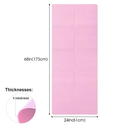 Dimensions du tapis de yoga EVA : 173 x 61 cm, épaisseur 4 mm