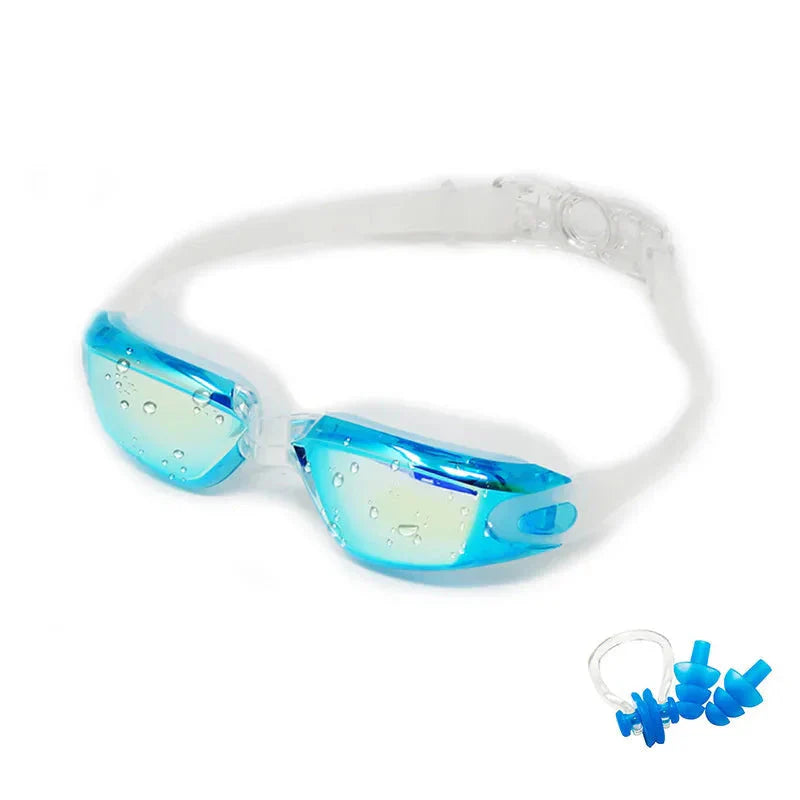 Lunettes de natation, coloris Bleu Clair Vif