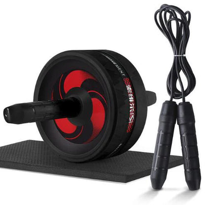 Roue abdominale double, modèle Noir C avec Corde