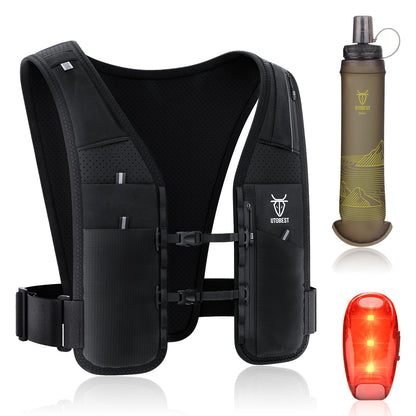 Gilet d'hydratation UTOBEST, version Gilet + Gourde Jaune + Lampe LED