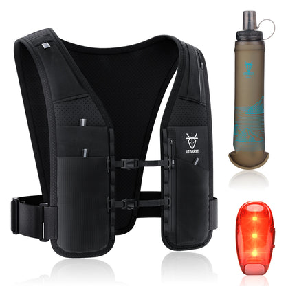 Gilet d'hydratation UTOBEST, version Gilet + Gourde Bleue + Lampe LED