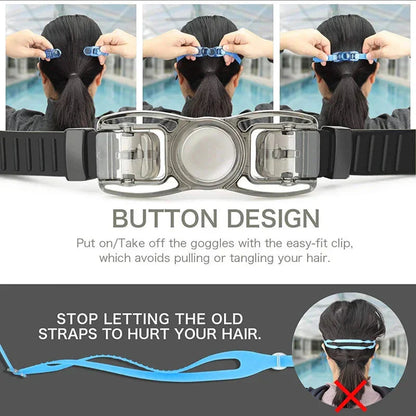Système de boucle à bouton de la sangle des lunettes de natation