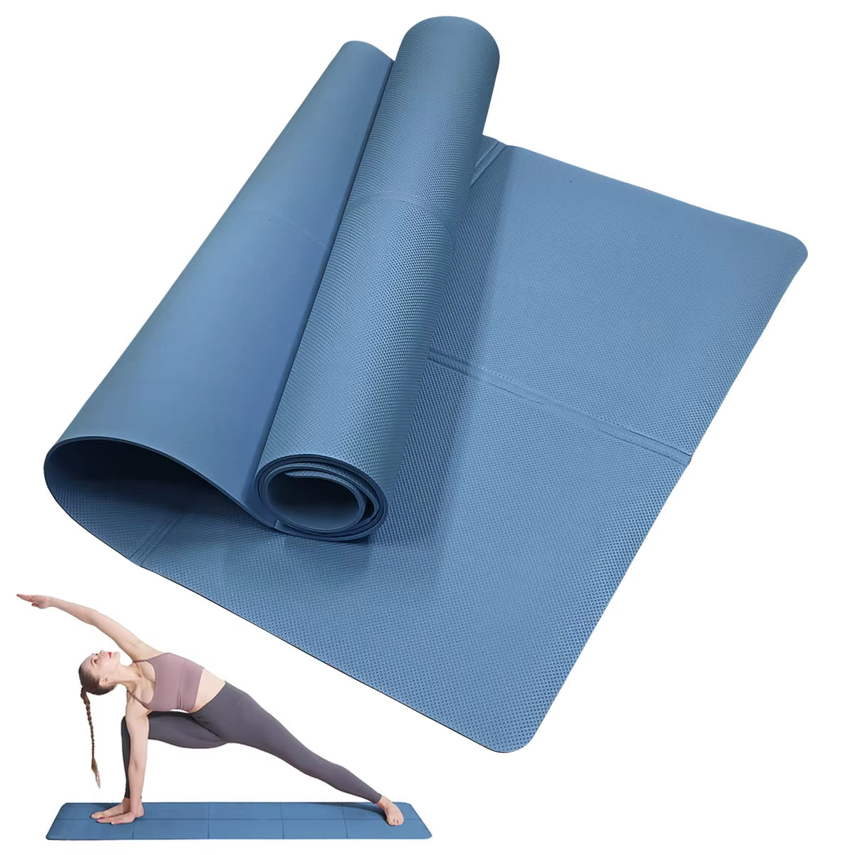 Tapis de yoga EVA 4 mm, coloris Bleu Marine