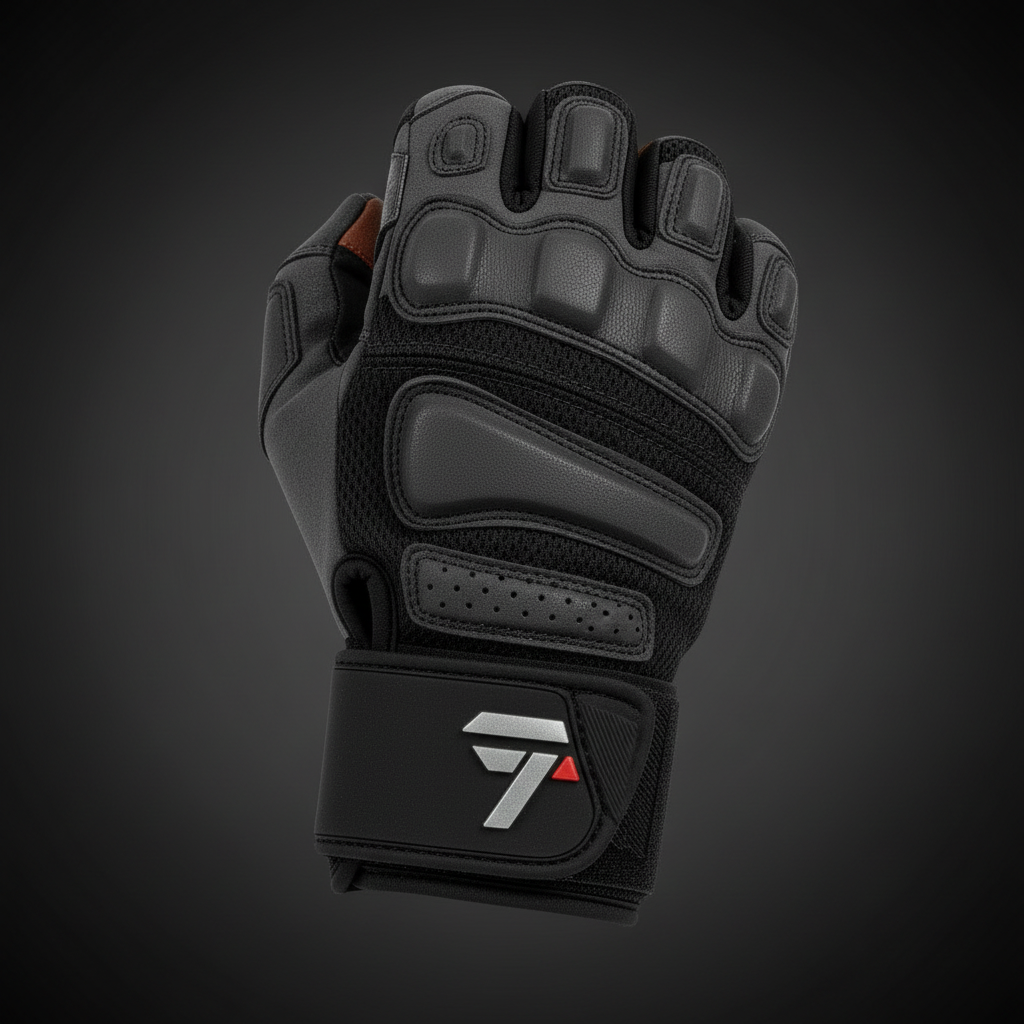 Détail du grip et des paumes rembourrées des Gants de Musculation ATHLORA