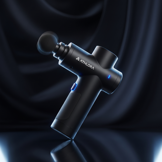 Massage Gun Compacte Pro ATHLORA, photo premium studio