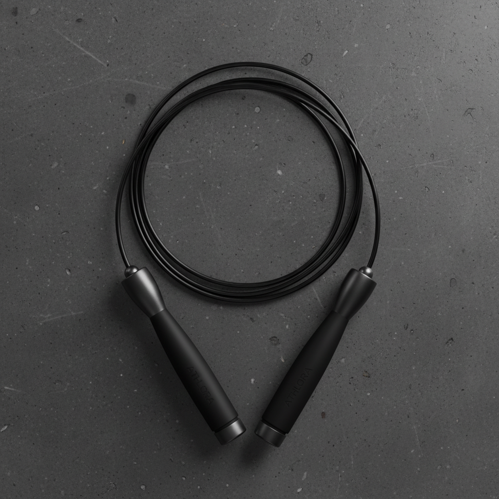 Corde à Sauter Pro flat lay sur sol béton sombre