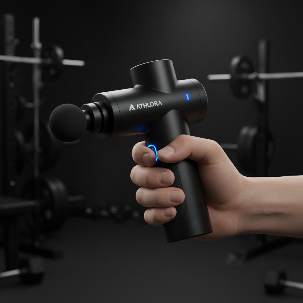 Massage Gun Compacte Pro ATHLORA, vue détaillée